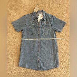 ee:some Light Blue Denim Button Down Dress Rodeo